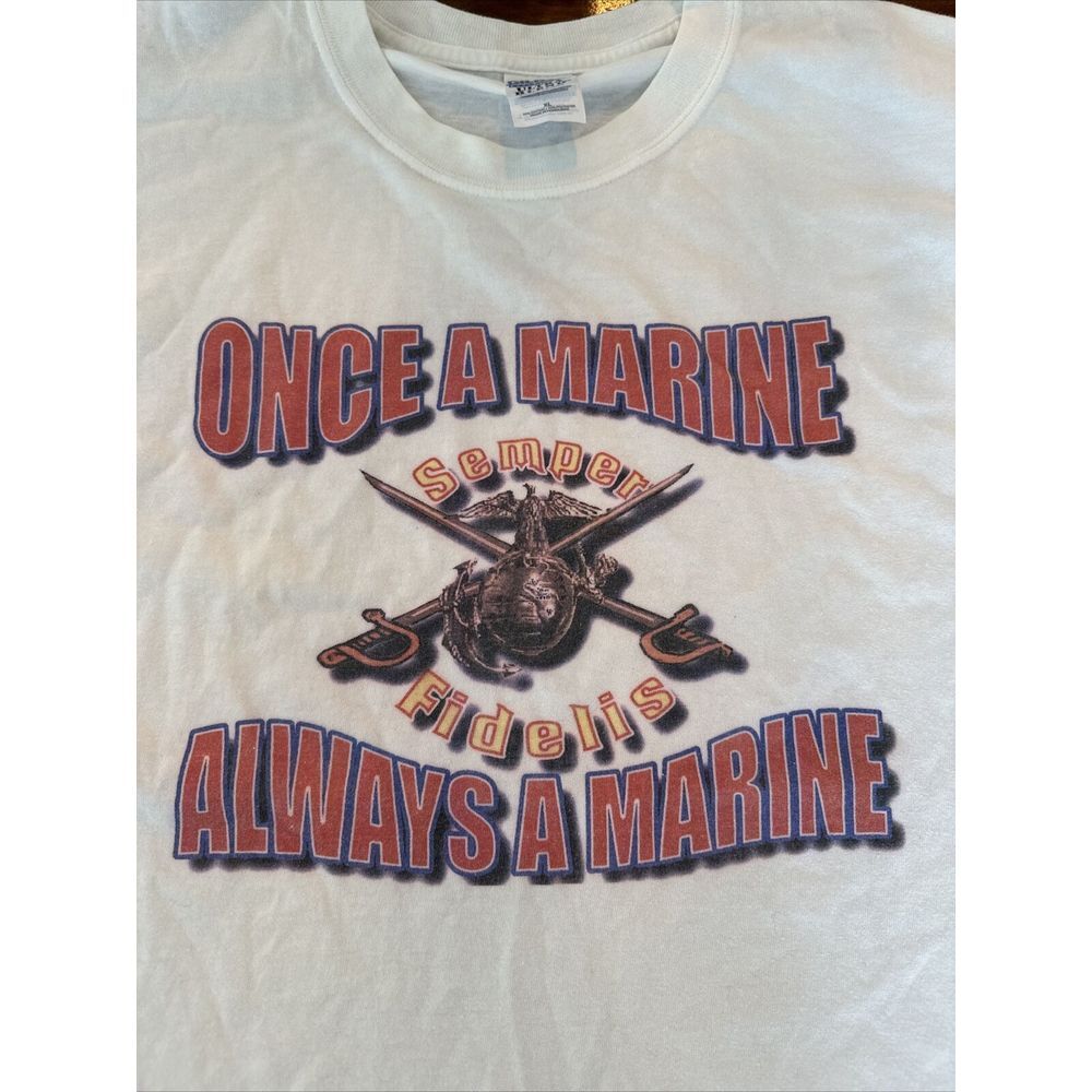 Once a Marine T-Shirt with Color Choice - 100%‎ Cotton Gildan, Semper Fidelis